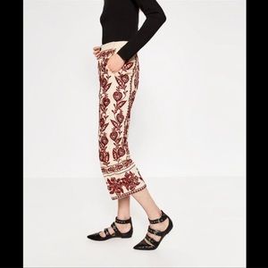 Zara embroidered culottes 7521/241/712